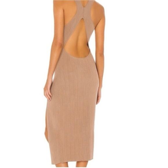 Revolve x Michael Costello Ribbed Midi Dress in Tan Size Medium - Picture 13 of 13